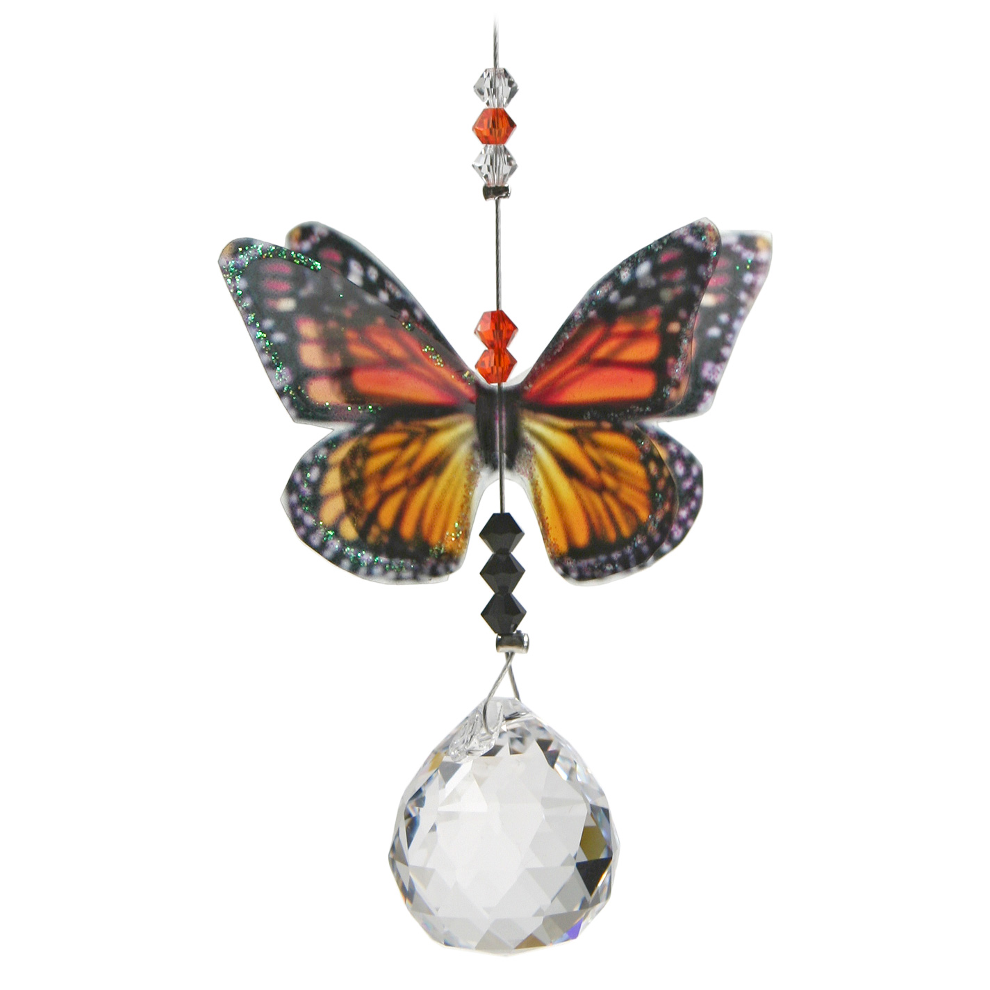 Monarch Butterfly on 20mm Crystal Ball Suncatcher