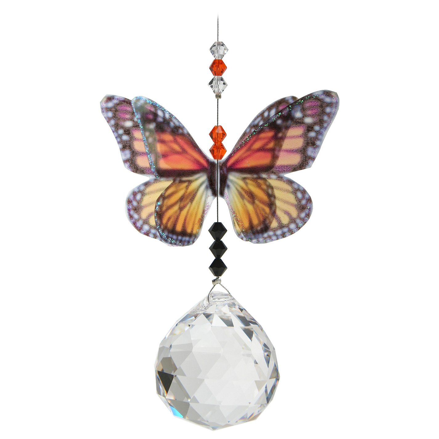 Monarch Butterfly on 40mm Crystal Ball Suncatcher