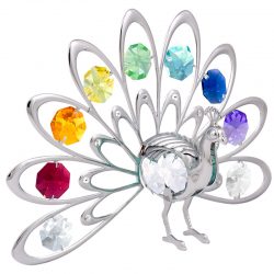 Crystocraft Fan-Out Peacock - Silver/Chakra