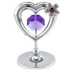 Crystocraft Mini Heart with Flower - Silver