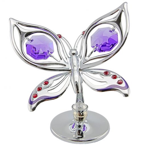 Crystocraft Ulysses Butterfly - Silver/Purple