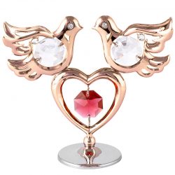 Crystocraft Mini Doves & Heart - Rose Gold 124301