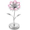 Crystocraft Sunflower on Deluxe Base - Silver/Pink