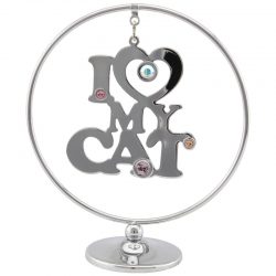 Crystocraft "I Love My Cat" - Silver