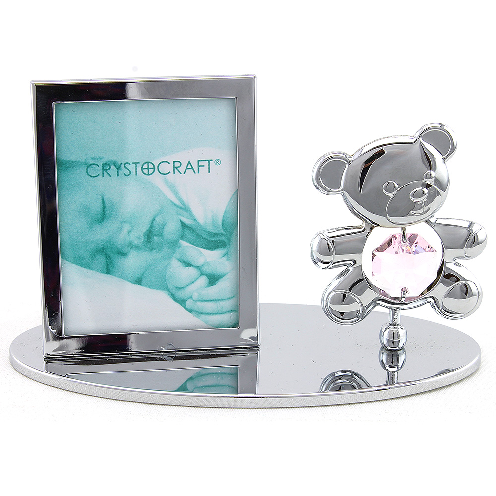 Crystocraft Photo Frame - Teddy Bear - Pink