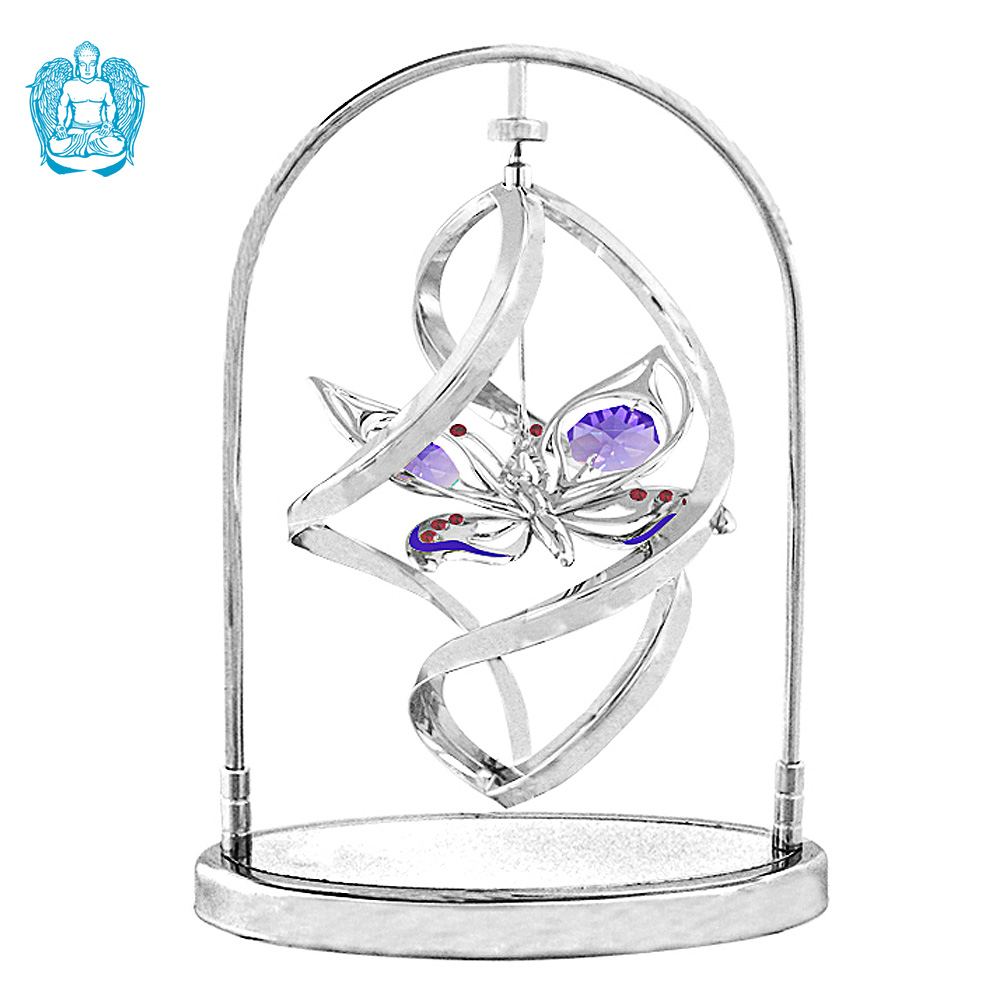 Crystocraft Butterfly Spiral Spinner - Silver/Purple