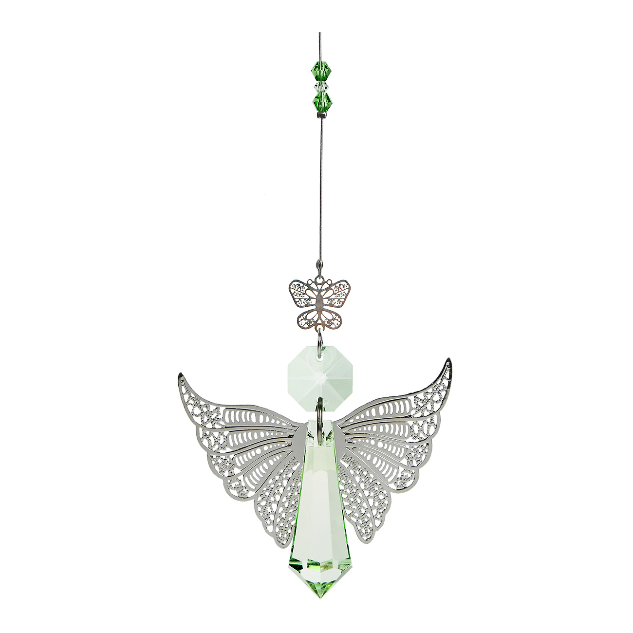 Butterfly Fairy Crystal Suncatcher - Pastel Green