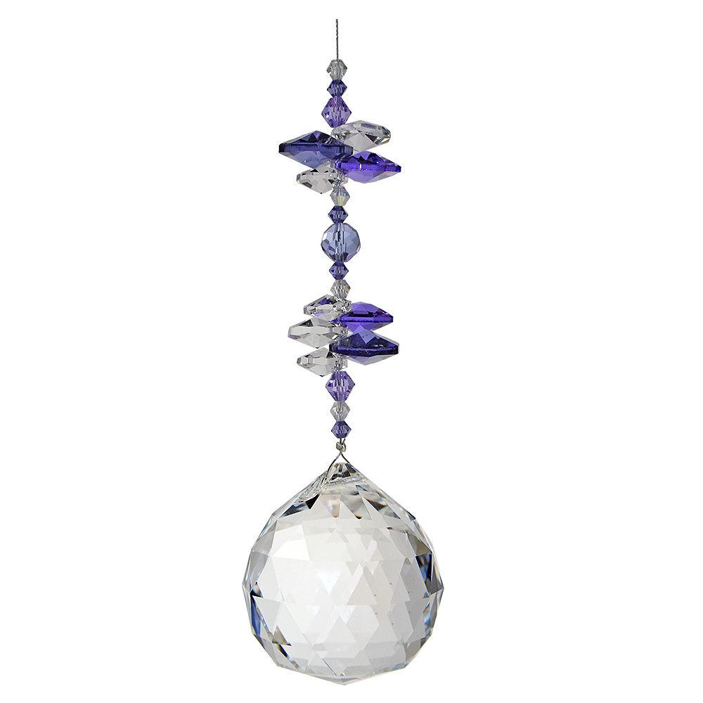 Large Chakra Crystal Ball Suncatcher - Purple