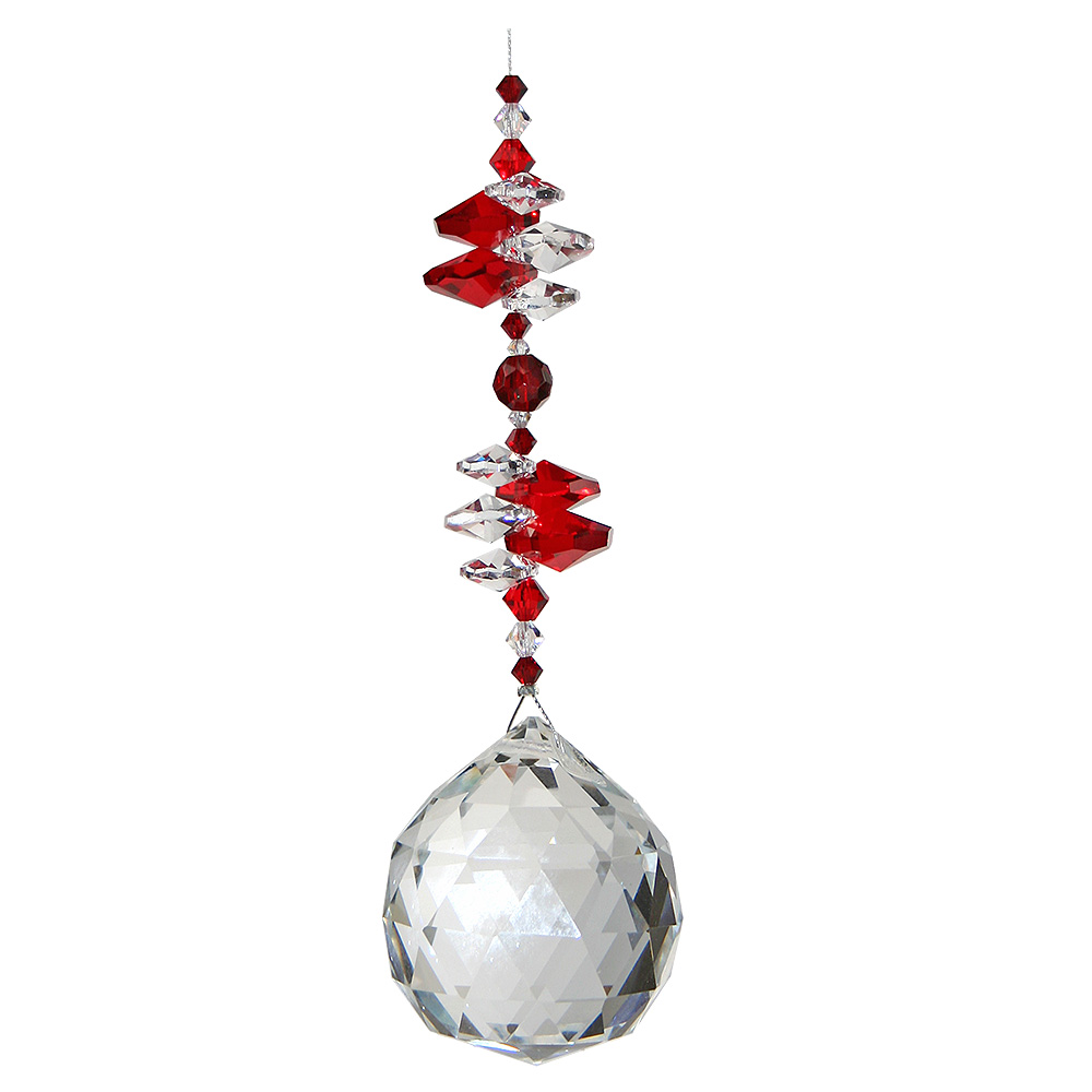 Large Chakra Crystal Ball Suncatcher - Red