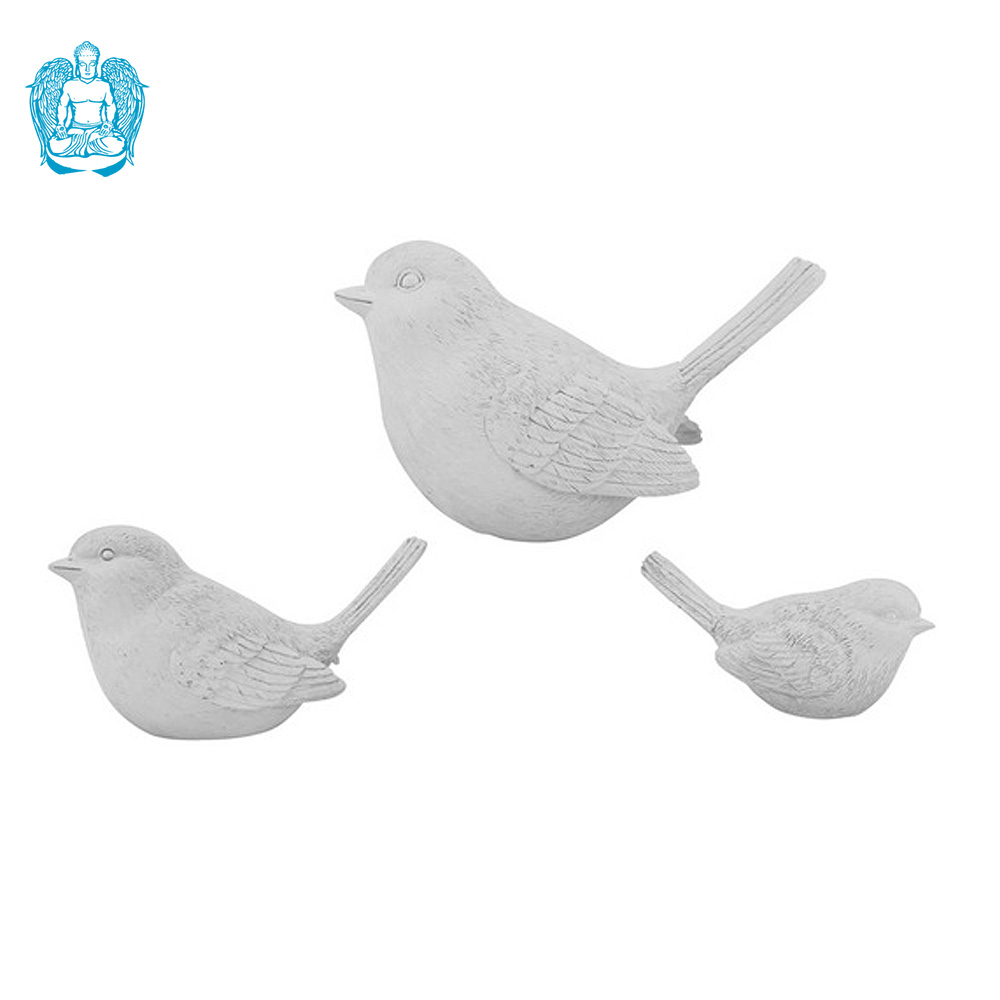 Set of 3 White Birds - 13cm, 10cm & 7cm