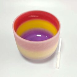 Crystal Singing Bowl Rainbow 20cm - C Note - Base/Root Chakra